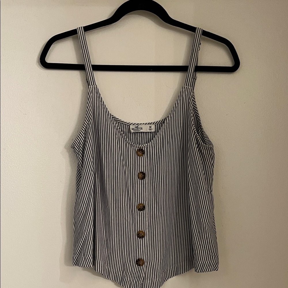 Hollister Navy and White Striped Camisole